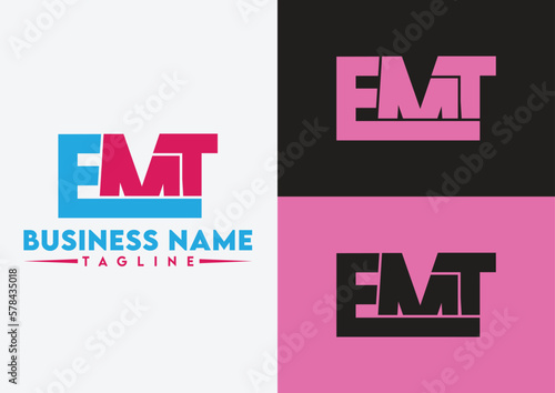  Letter EMT logo design, EMT letter logo