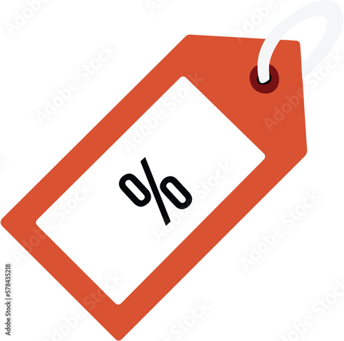 red price tag isolated on white