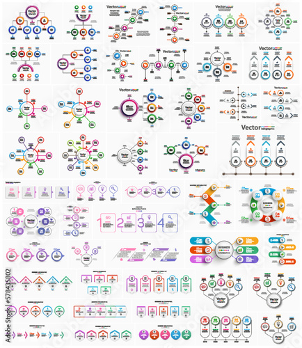 Business infographic collection with options, steps or processes. Can be used for workflow layout, diagram, number options, web design 