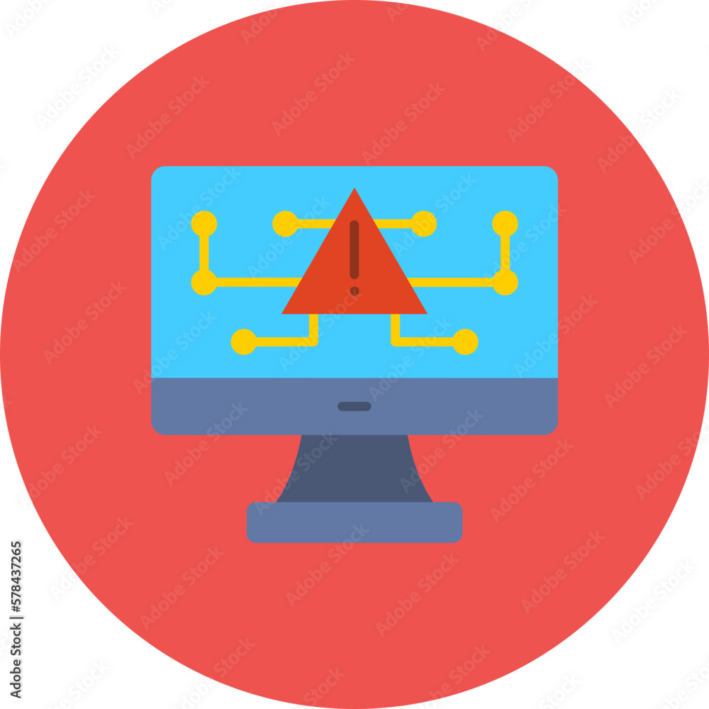 Warning Multicolor Circle Flat Icon Warning Multicolor Circle Flat Icon