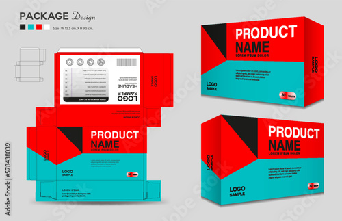 Supplements and Cosmetic box design, Package design template, box outline, Box Packaging design, Label design, healthcare label, packaging design creative idea vector, realistic mock-up