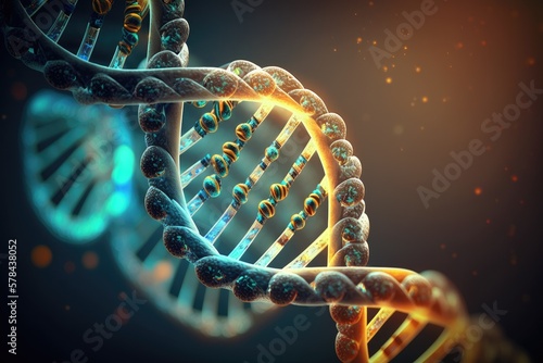 3d render of a medical background with DNA strand Generative AI