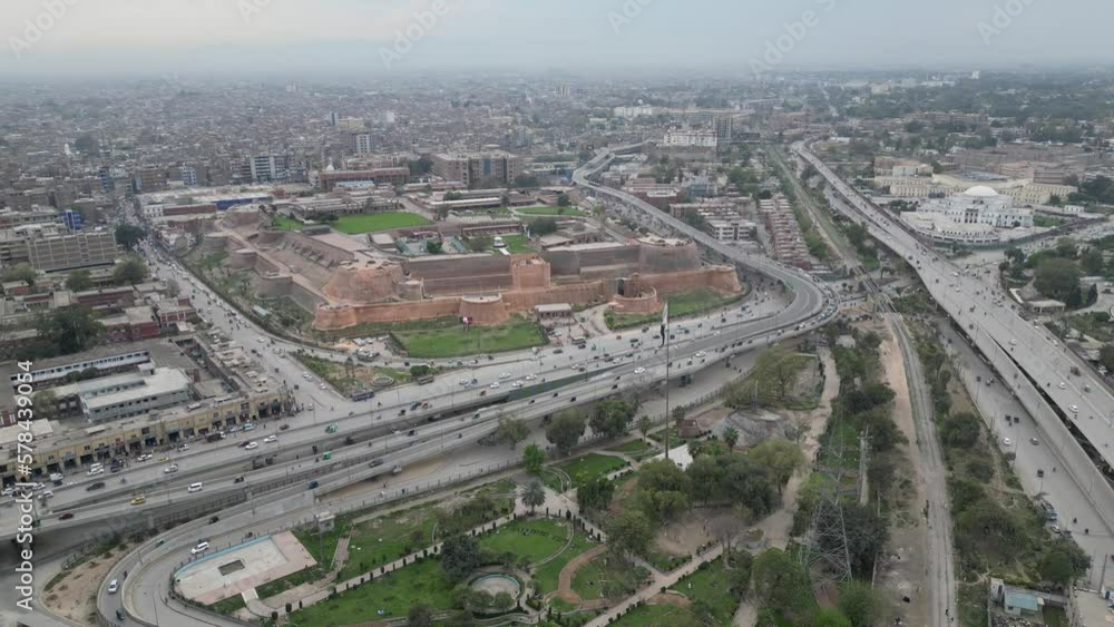 Bala Hisar Fort Peshawar Pakistan, Aerial Video of Peshawar Bala Hisar Fort Peshawar Pakistan, Aerial Video of Peshawar