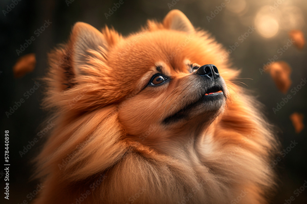 Obraz premium A Charming Portrait of an Adorable Pomeranian Dog