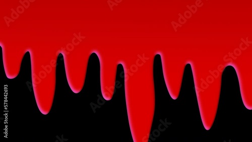 Dripping blood. Down flow in screen. Splatter, drizzle red ink drop. Transparency animation alpha channel background. Horror  halloween, scary movie. Screen transition animation.  Footage video