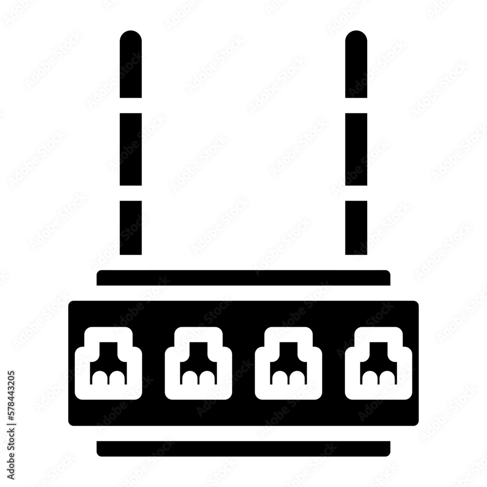 Obraz premium wi-fi router glyph 
