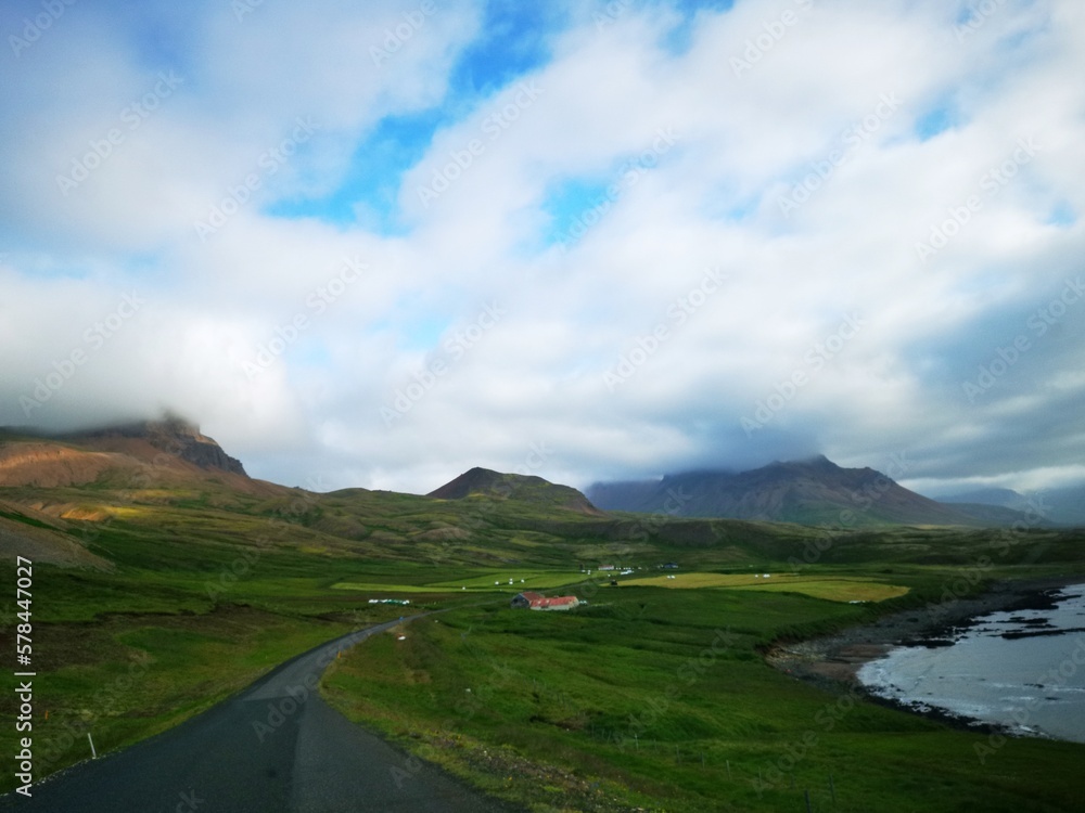 Scenic driving on Ring Road, Iceland