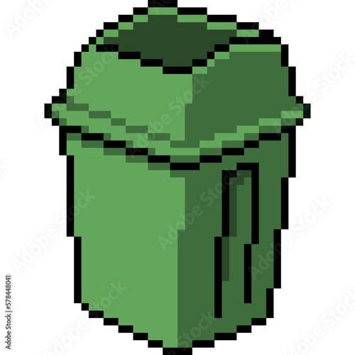 pixel art plastic garbage bin