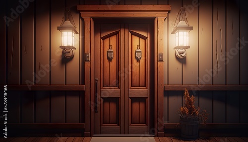 Beautifull old wooden front door