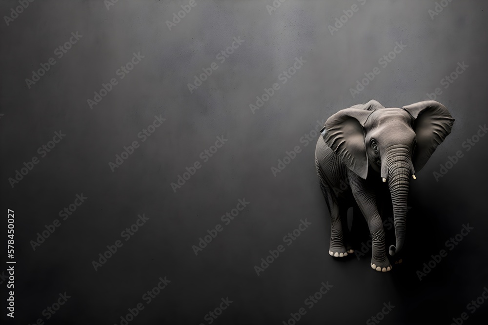 Background of a beautiful elephant. Wallpaper illustration. Front view with copy space for text information or content. Concept of tribute, celebration and greeting card. Generative AI. Background of a beautiful elephant. Wallpaper illustration. Front view with copy space for text information or content. Concept of tribute, celebration and greeting card. Generative AI.