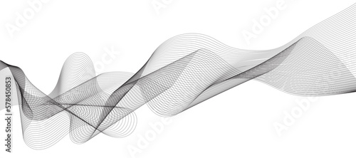 Abstract grey smooth element swoosh speed wave modern stream background. Abstract wave line for banner, template, wallpaper background with wave design. Vector illustration