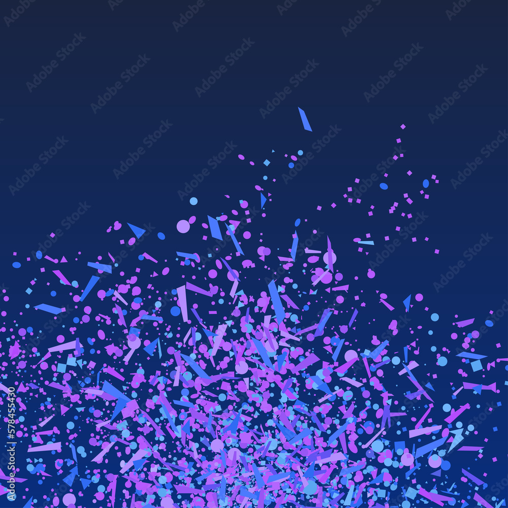 Confetti on dark background. Bright explosion. Texture with colorful glitters. Pattern for work. Print for banners, posters and flyers. Doodle for design and business