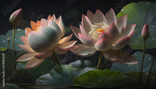 Lotus Flower. Generative AI.