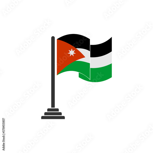 Jordan flags icon set, Jordan independence day icon set vector sign symbol