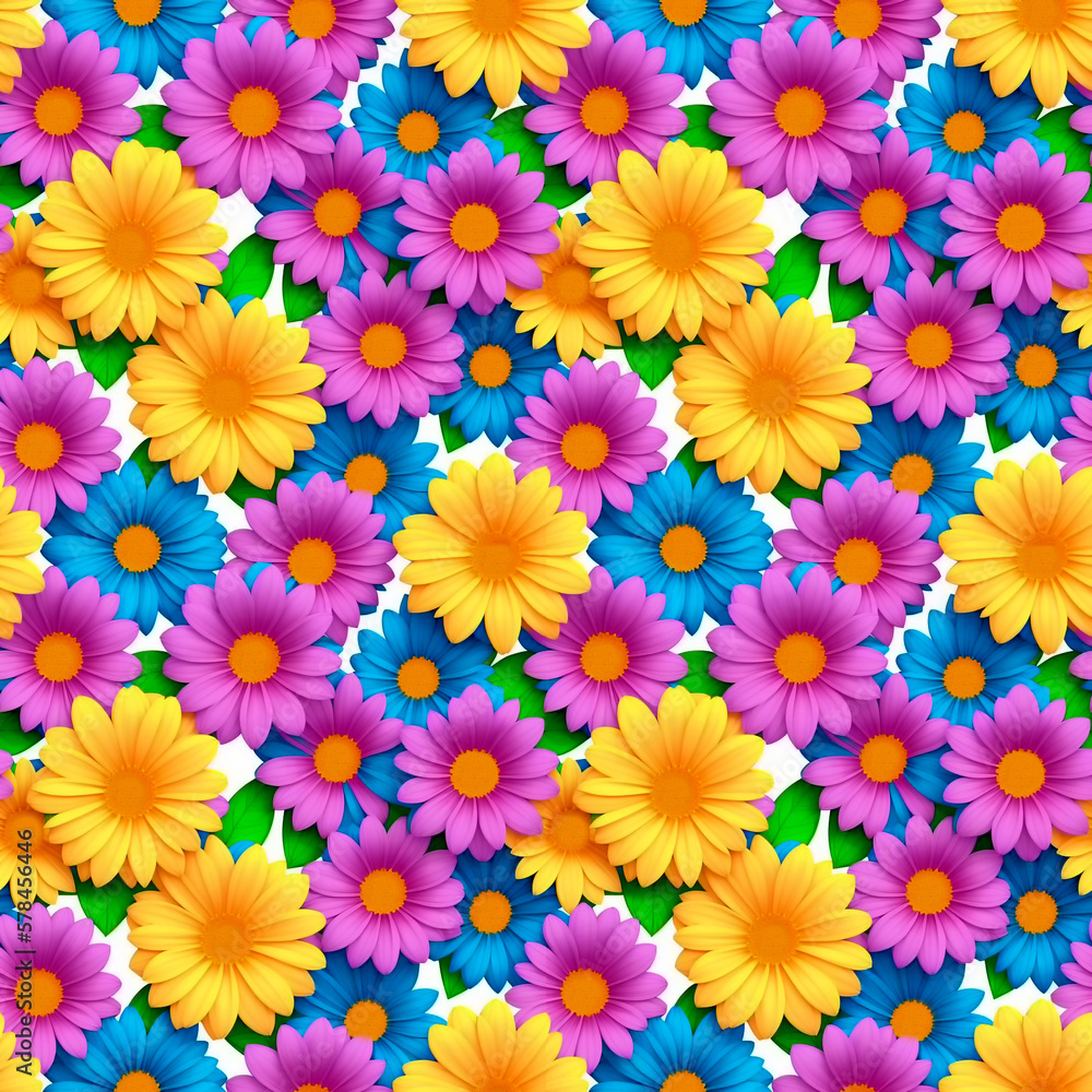 Seamless bright floral pattern