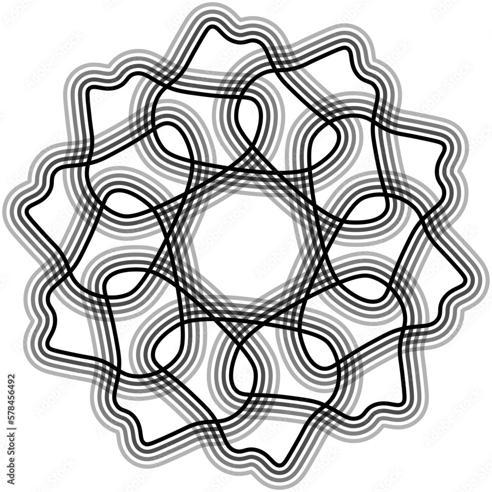 Black flower shape Spirograph icon. Vector illustration. Black flower shape Spirograph icon. Vector illustration.