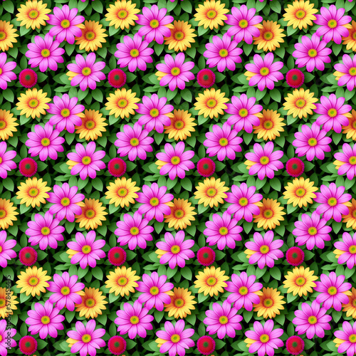 Seamless bright floral pattern