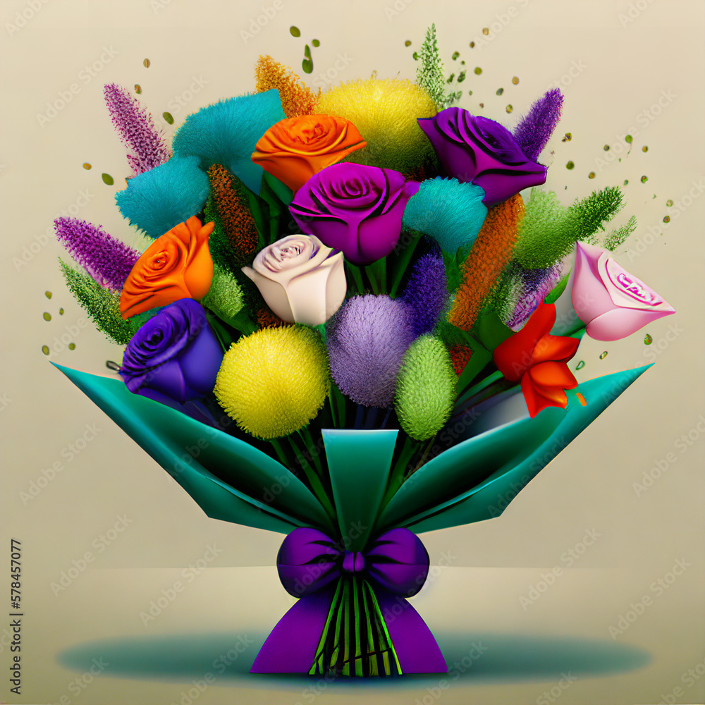 A mix of vibrant blooms in a lovely bouquet