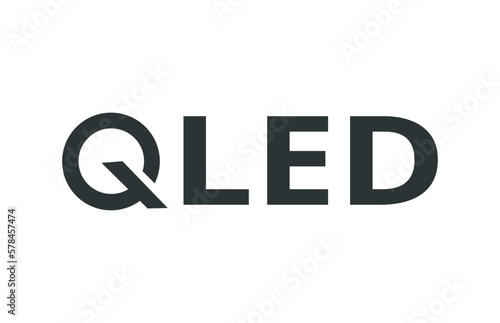 Monochromatic QLED Resolution symbol. 
