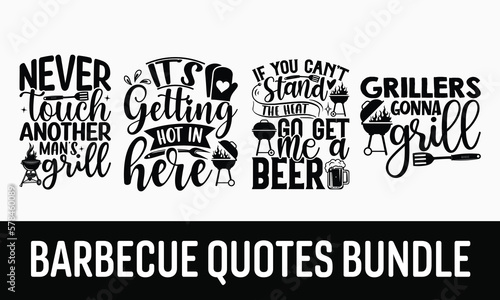 Barbecue Quotes Bundle - Barbecue T-Shirt Design, Vector illustration with hand-drawn lettering, typography vector,Modern, simple, lettering and white background, EPS 10.
