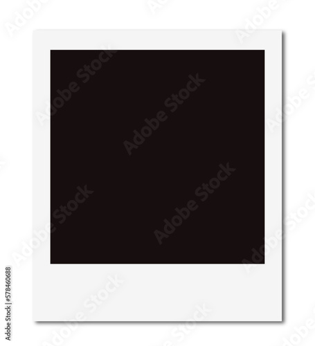Isolated White Polaroid Frame with Shadow