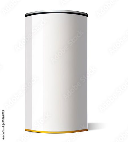 Mockup of White Blank Tincan Packaging Tea Coffee Dry Products Gift Box Place Your Design - Post-processed Generative AI photo