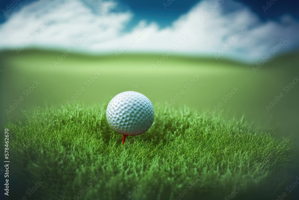Precision on the Green: A Close-Up of a Golf Ball. Generative Ai Precision on the Green: A Close-Up of a Golf Ball. Generative Ai