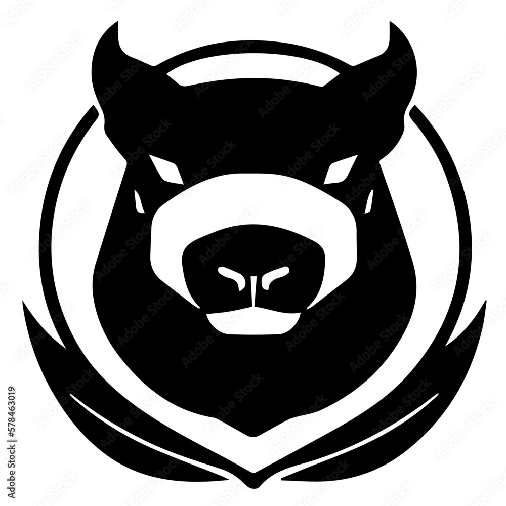 Animal logo black and white for use software apps T shirt shopping cap etc Animal logo black and white for use software apps T shirt shopping cap etc
