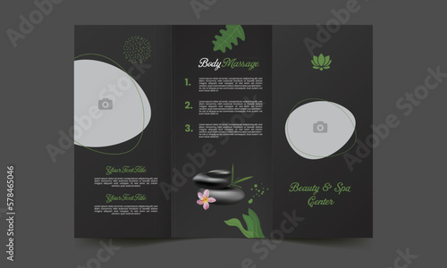 spa & beauty center business trifold brochure template