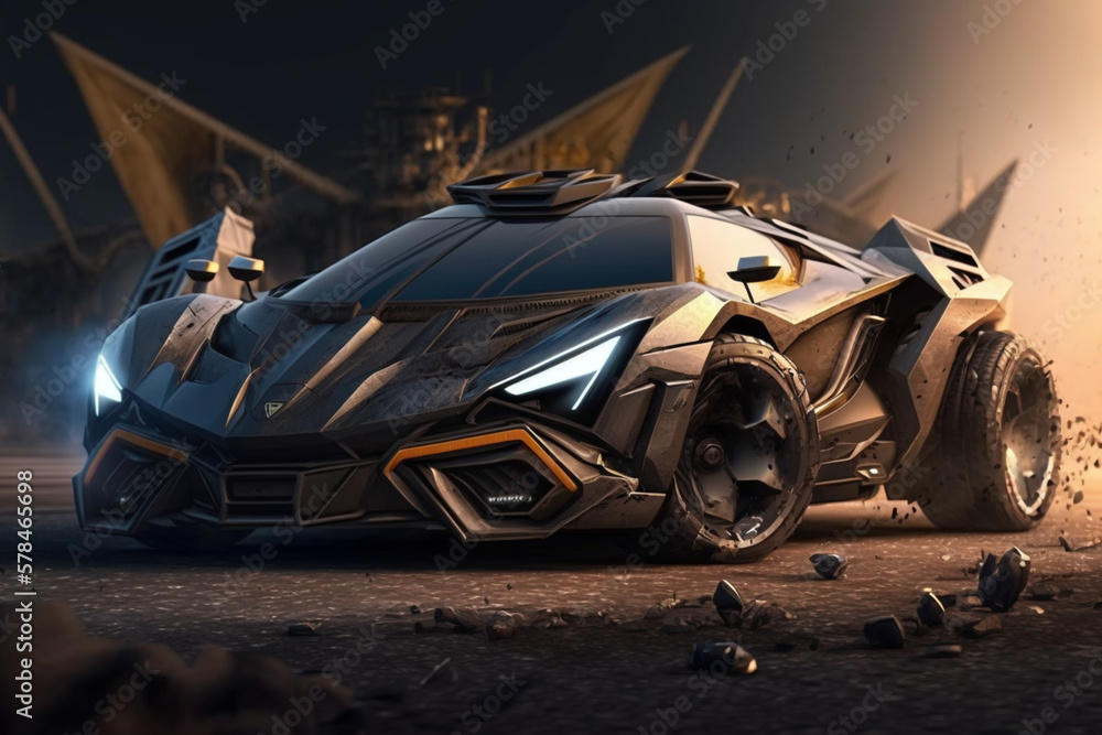 Naklejka premium futuristic super hypersport car, Generative AI