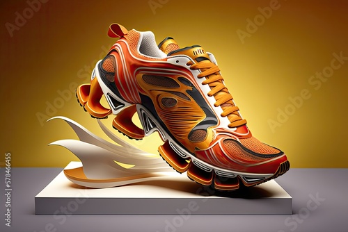 Trendy sporty sneakers. Fashion, style, comfort, functionality, athletic shoes, versatile, casual wear. High resolution. Generative AI photo