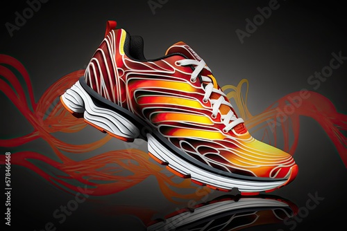 Trendy sporty sneakers. Fashion  style  comfort  functionality  athletic shoes  versatile  casual wear. High resolution. Generative AI