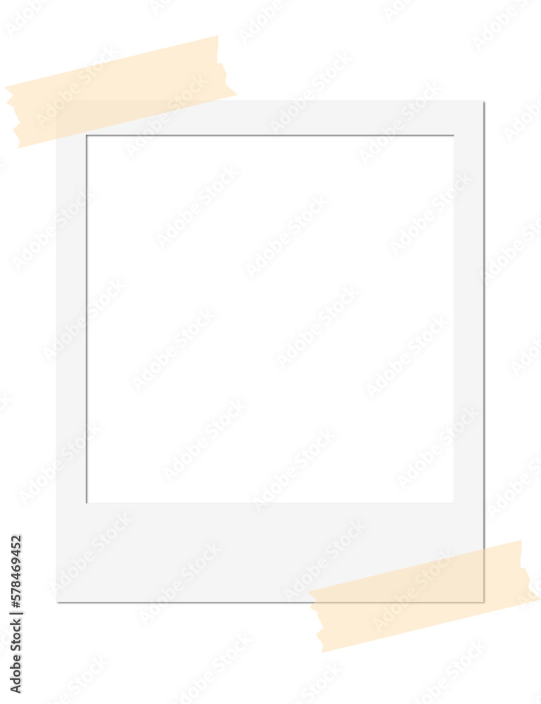 Isolated Blank White Polaroid Photo Frame with Tape Isolated Blank White Polaroid Photo Frame with Tape