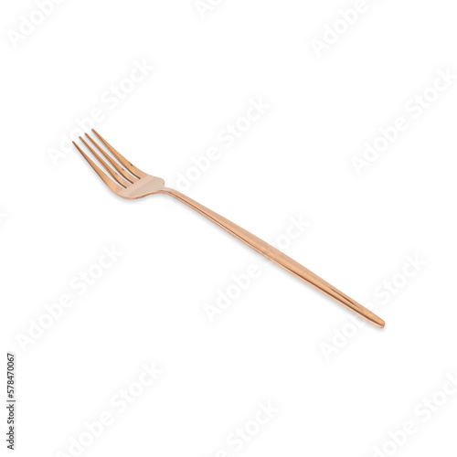 Metal fork isolated over white background