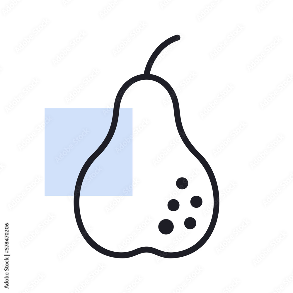 Pear isolated design vector icon. Fruit sign Pear isolated design vector icon. Fruit sign
