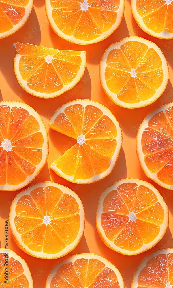Vibrant Seamless Tiled Orange slices and delicious citrus fruits, Generative AI Vibrant Seamless Tiled Orange slices and delicious citrus fruits, Generative AI