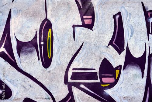 Arte callejero en la pared - Graffiti urbano en detalle