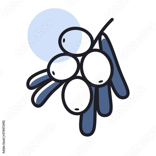 Sea buckthorn berry isolated design vector icon