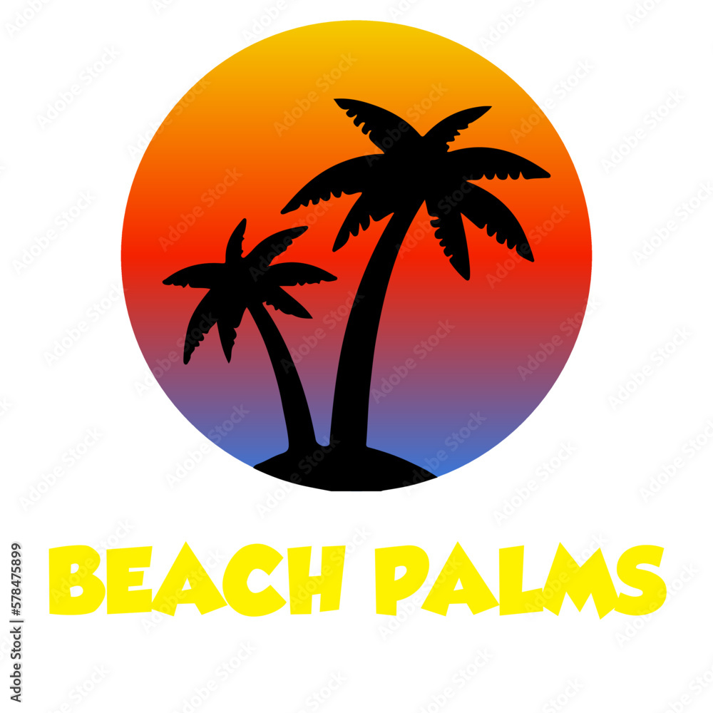 Obraz premium Beach palms summer holiday background