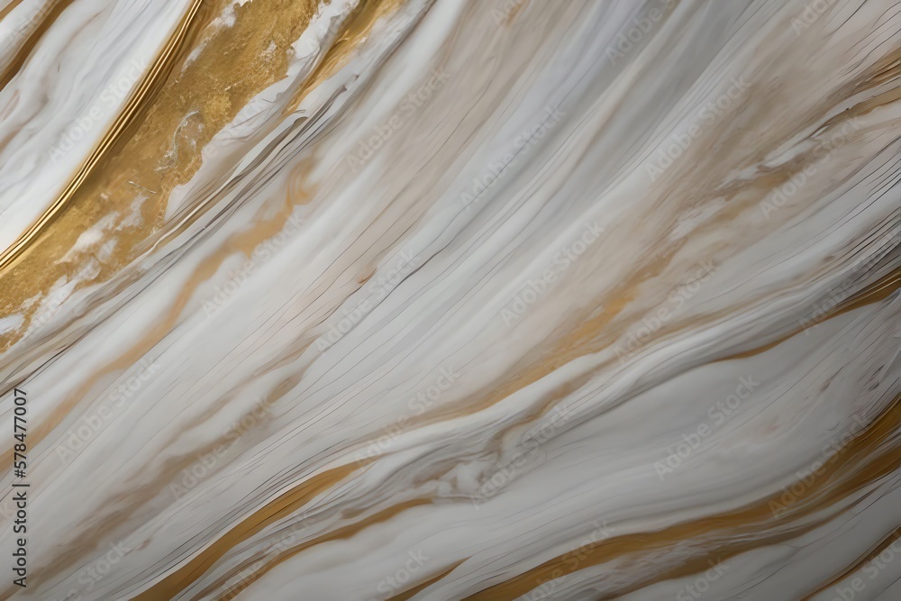 Obraz premium Natural White And Gold Marble Texture For Skin Tile Wallpaper Luxurious Background. Creative Stone Ceramic Art Wall Interiors Design. Generative AI