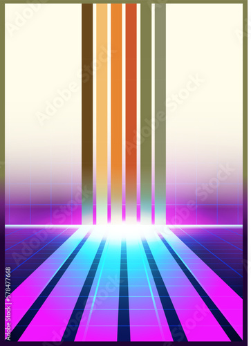 retro classic vs retrowave, retro vintage 70s style stripes background poster lines. shapes vector design graphic 1970s retro background. abstract stylish 70s era line frame illustration