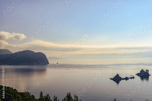 Mountains and  Adriatic Coast, landscape. Montenegro, Balkans.