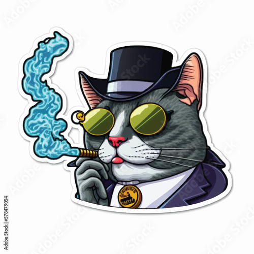 cute style cool cat vector illustration art