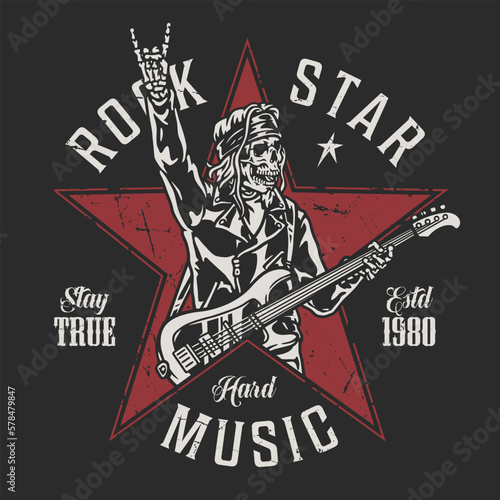 Rock star music colorful flyer