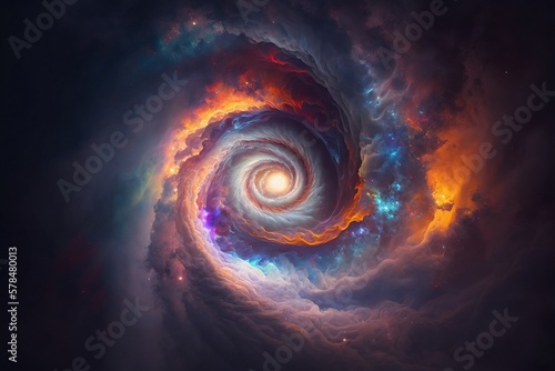Infinite Spin: An Abstract View of a Spiral Galaxy. Generative ai