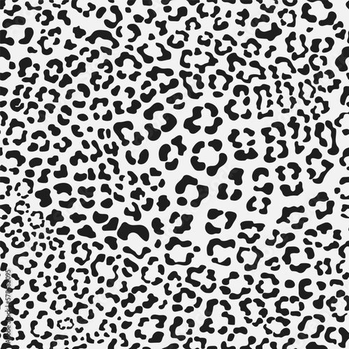 Black and white leopard seamless pattern. Fashion stylish vector texture. Vector