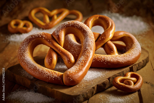 Fresh bavarian pretzels Generative AI