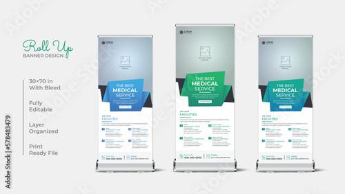 Healthcare roll up banner or medical rack card design
