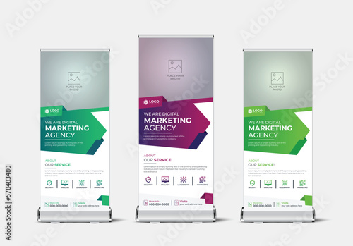 Medical roll up banner template design