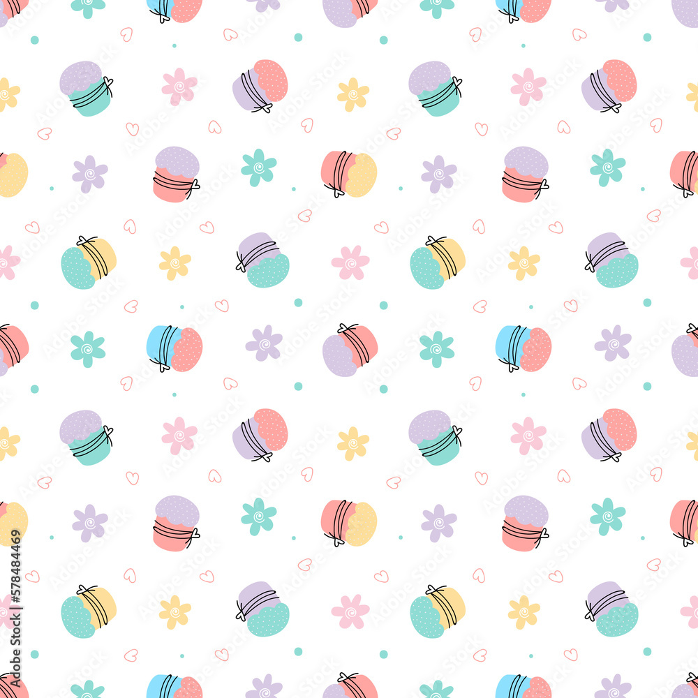 Easter cake seamless pattern Easter cake seamless pattern
